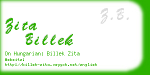 zita billek business card